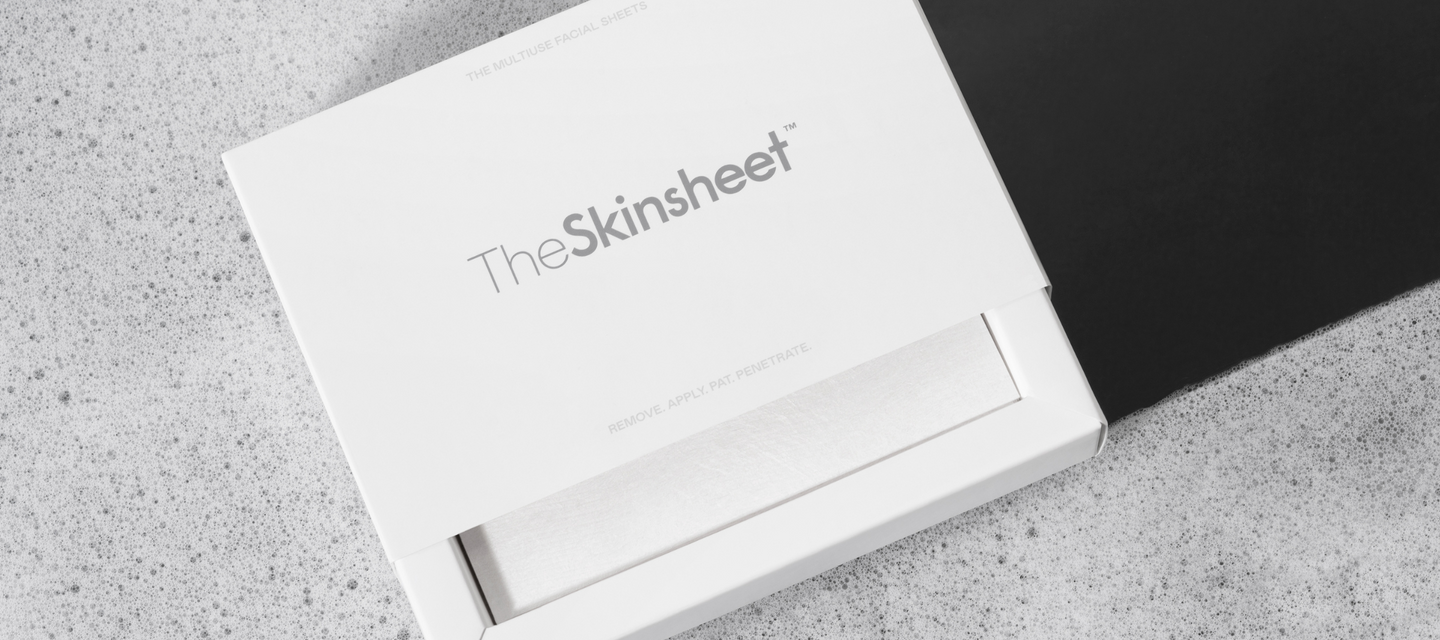The Multiuse Facial Sheets in a sleek box.